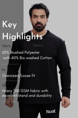 Shell Raw Sweatshirt Black