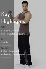 Ribbed Tank Brown