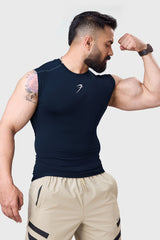 Compression Sleeveless Tank Navy