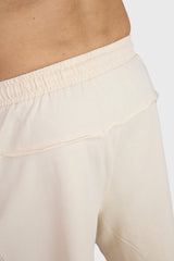 Raw Edge Oversized Shorts Beige