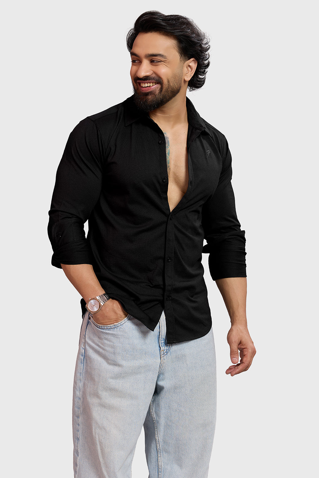 Aero Fullsleeves Shirt Black