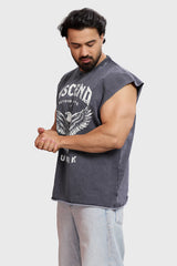 Ascend Washed Capsleeve Tank Dark Grey