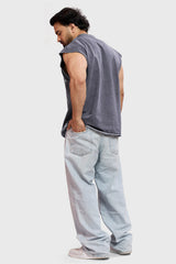 Ascend Washed Capsleeve Tank Dark Grey