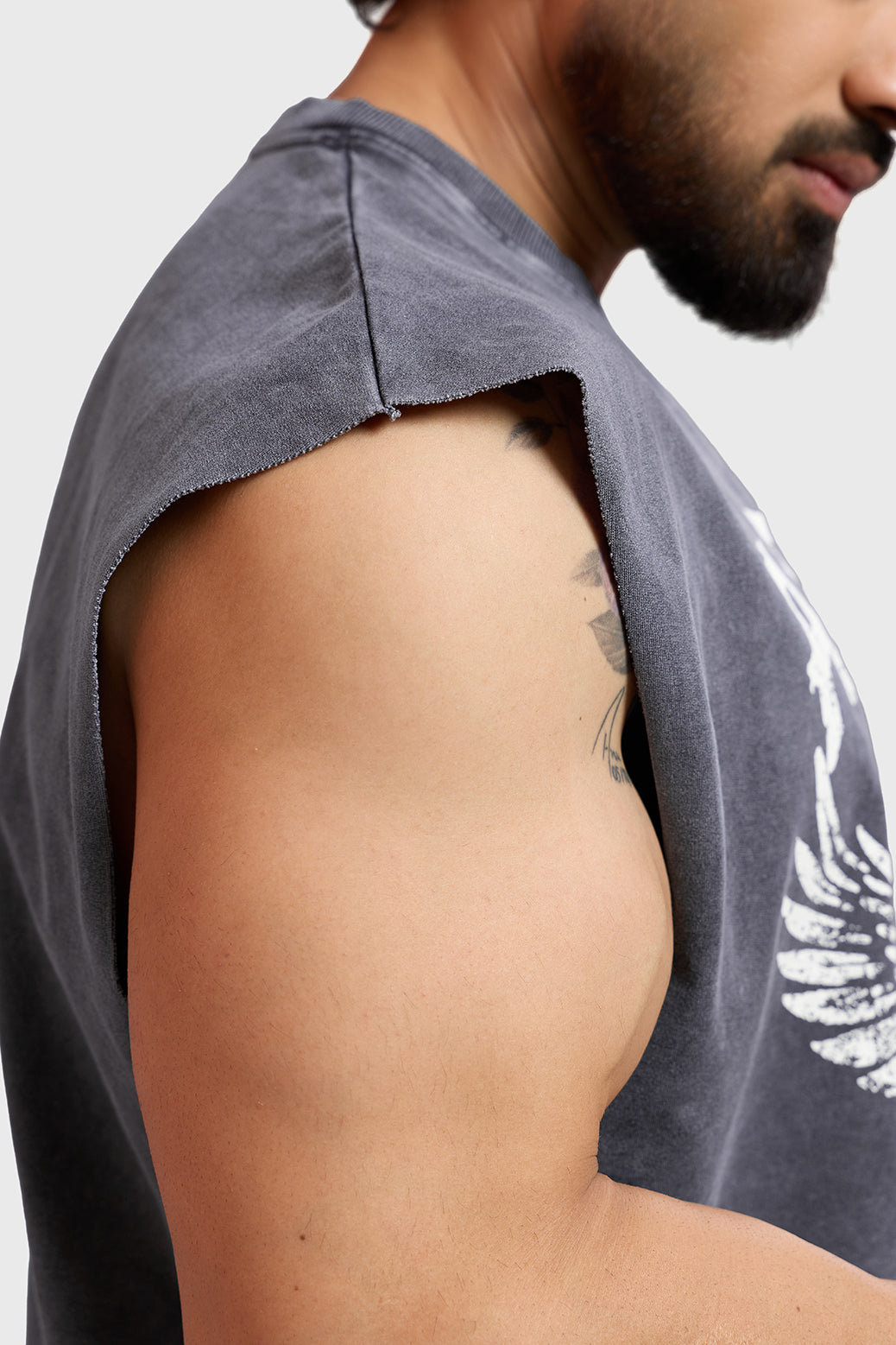 Ascend Washed Capsleeve Tank Dark Grey