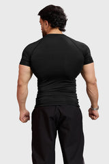 Compression T-shirt Black/ Blue Logo