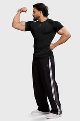 Compression T-shirt Black/ Blue Logo