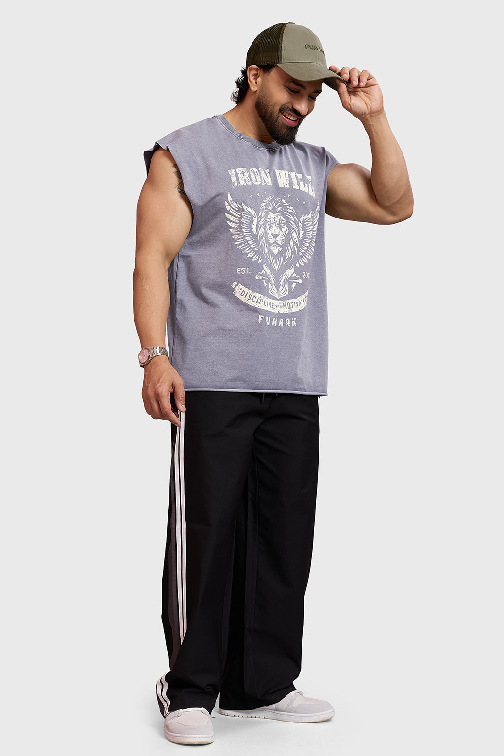 IronWill Washed Capsleeves Tank Light Grey