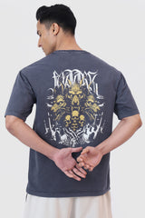 Skull Washed Oversized T-shirt Navy