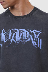 Skull Washed Oversized T-shirt Dark Grey