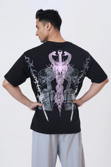 Twin Sword Oversized  T-shirt Black