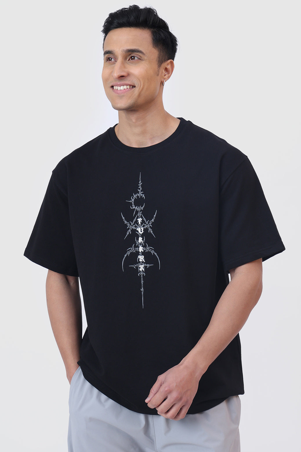 Twin Sword Oversized  T-shirt Black