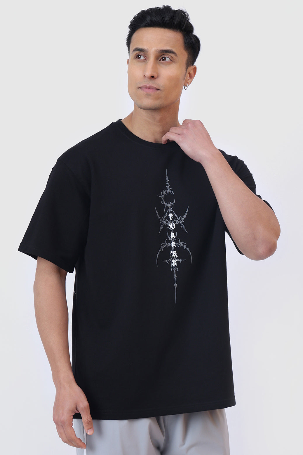 Twin Sword Oversized  T-shirt Black