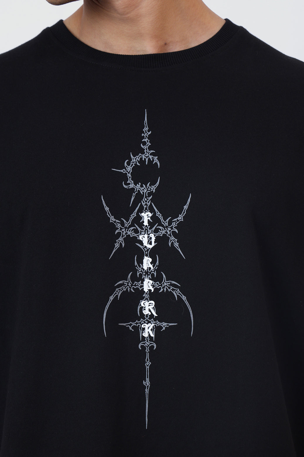 Twin Sword Oversized  T-shirt Black