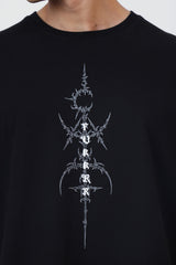 Twin Sword Oversized  T-shirt Black