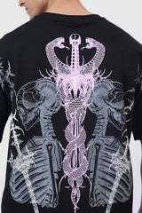 Twin Sword Oversized  T-shirt Black