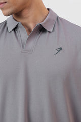 Noir Oversized Polo T-shirt Grey