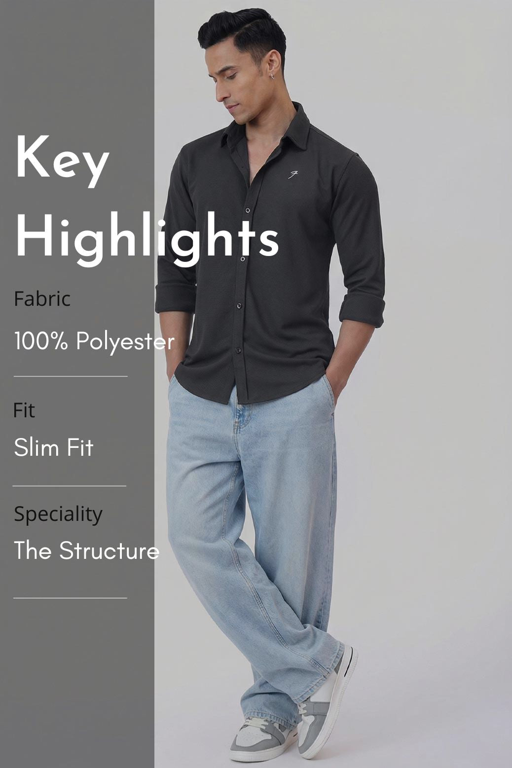 Foundation Fullsleeves Shirt Dark Grey