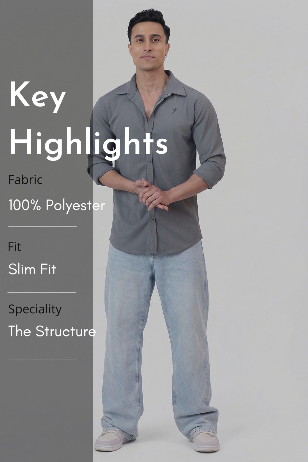 Foundation Fullsleeves Shirt Light Grey