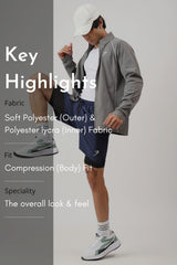 2 in 1 Compression Shorts Dark Navy