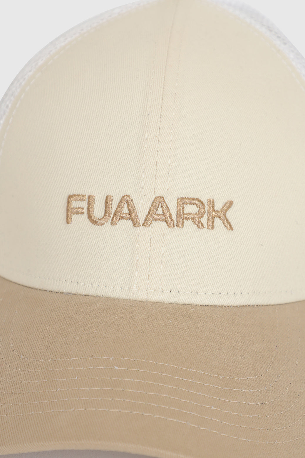 Sleek Trucker  Cap Beige/White