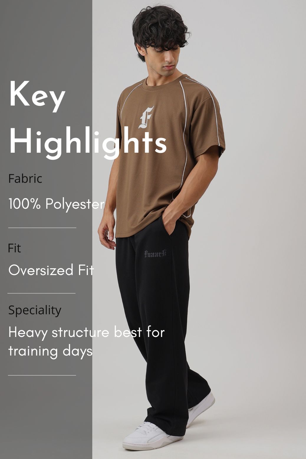 Contour Oversized T-shirt Brown