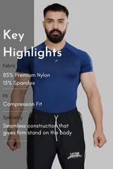 Power Seamless T-shirt Blue/Logo