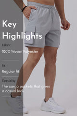 Delta Cargo Shorts Light Grey