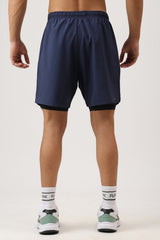 2 in 1 Compression Shorts Dark Navy