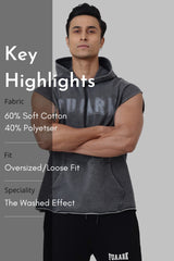 Shadow Washed Capsleeves Hoodie Dark Grey