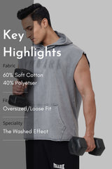 Shadow Washed Capsleeves Hoodie Light Grey