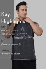 Shadow Washed Capsleeves Tank Dark Grey