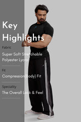 Compression T-shirt Black/ Blue Logo