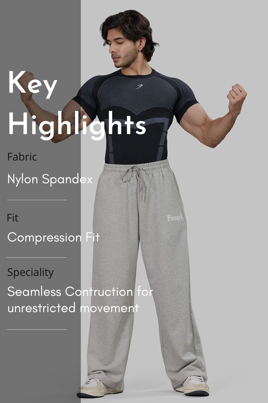 Alpha Seamless T-shirt Black/Light Grey
