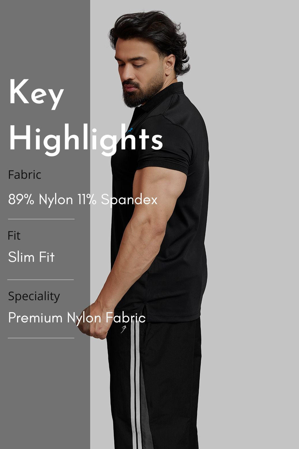 Obsidian Polo T-shirt Black