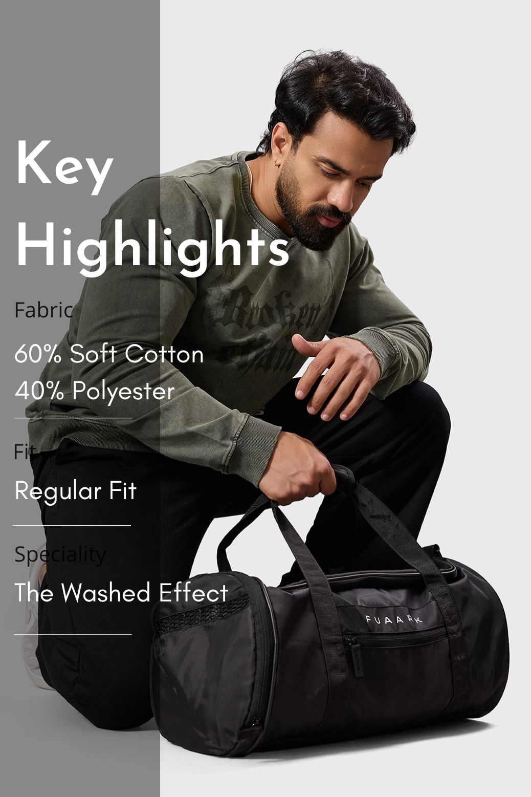 Shadow Washed Sweatshirt Olive