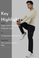Compression Fullsleeves T-shirt Beige