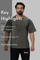 Shadow Washed Oversized T-shirt Olive