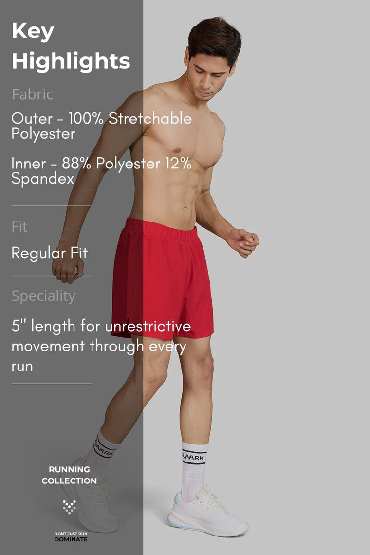 Hyper 5" Running  Shorts Red