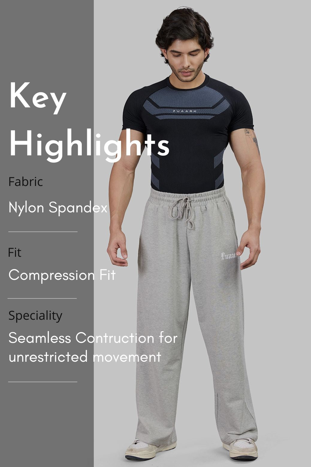 Flux Seamless T-shirt Black/Light Grey