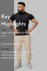 High Neck Compression T-shirt Black