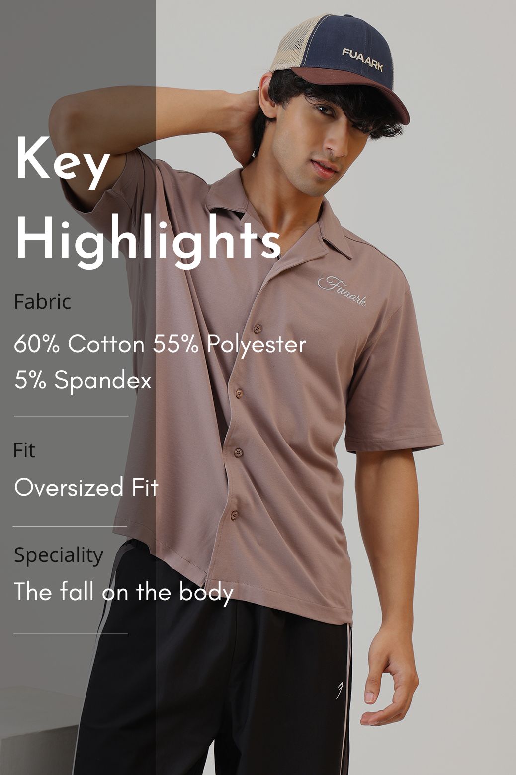 Ashline Oversized Shirt Pastel Brown