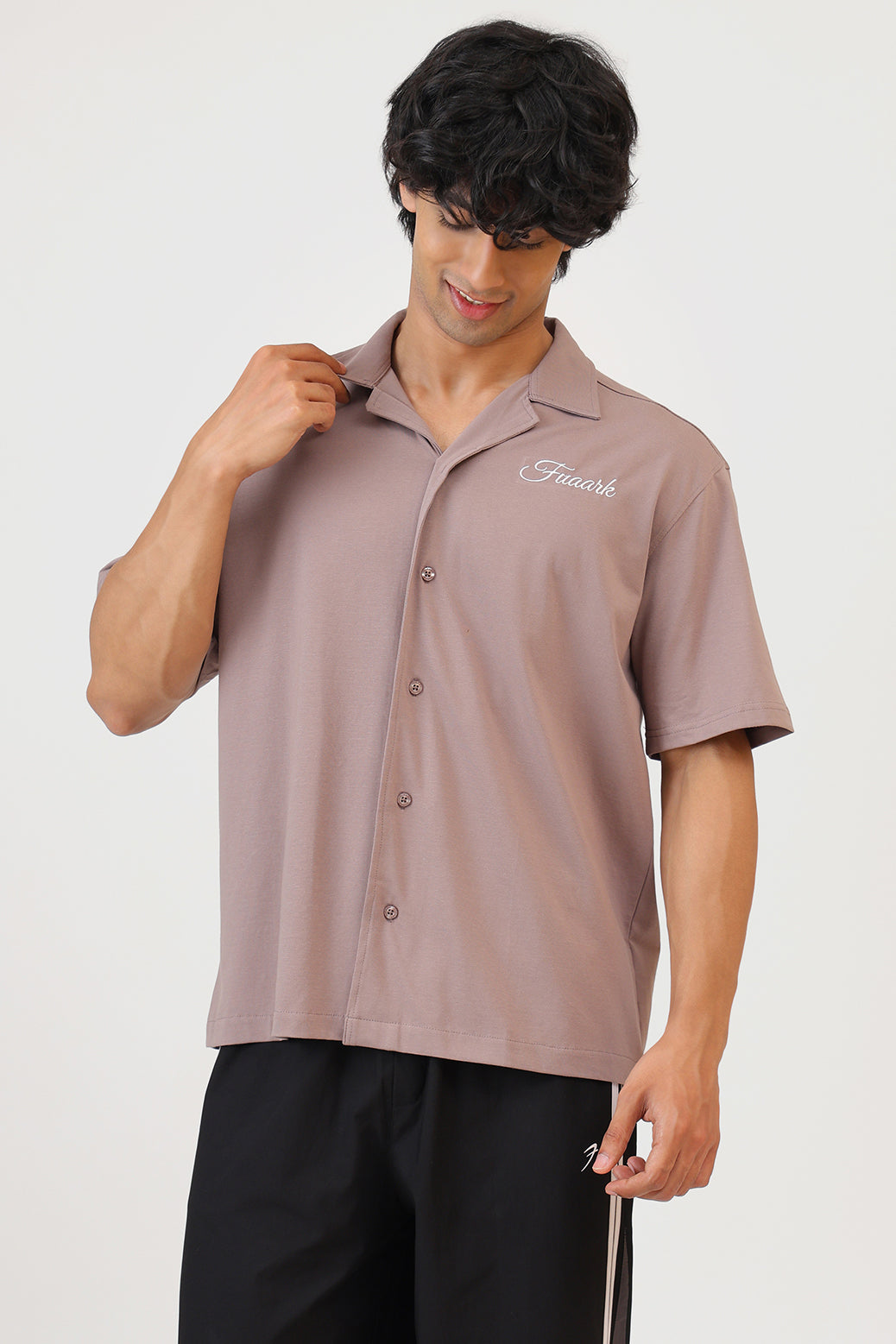 Ashline Oversized Shirt Pastel Brown