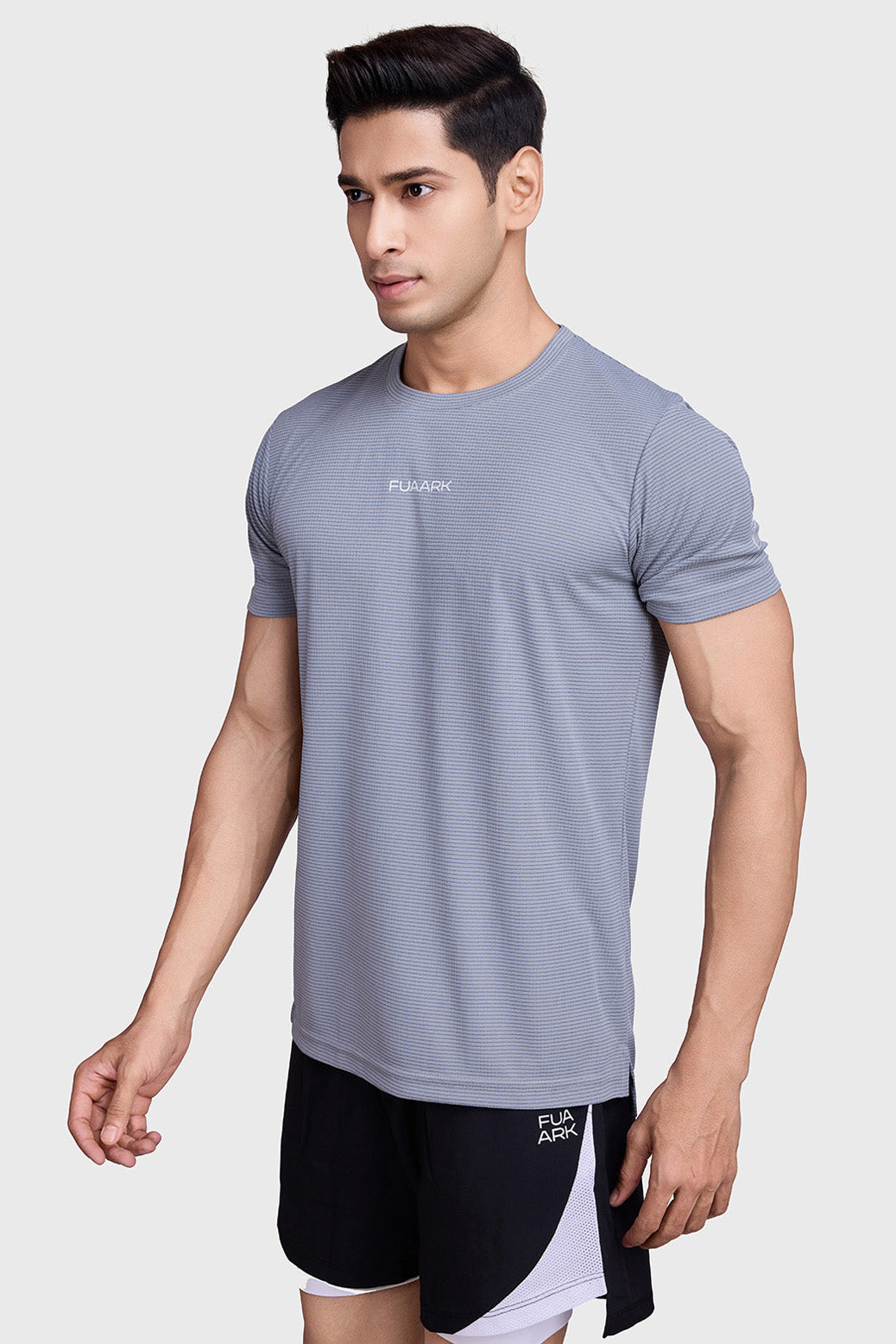 Checks Running T-shirt Ultimate Grey