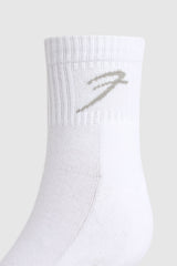 Classic Quarter Socks White/Grey