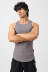 Essential Ribbed Tank Grey