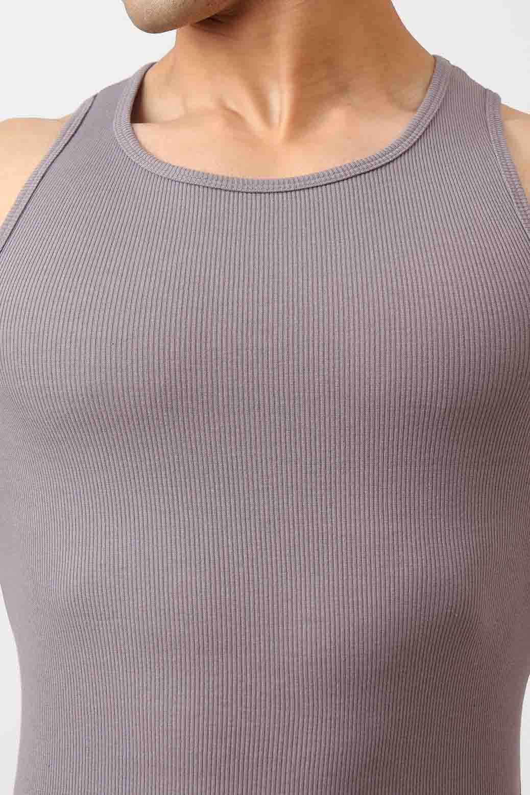 Essential Ribbed Tank Grey