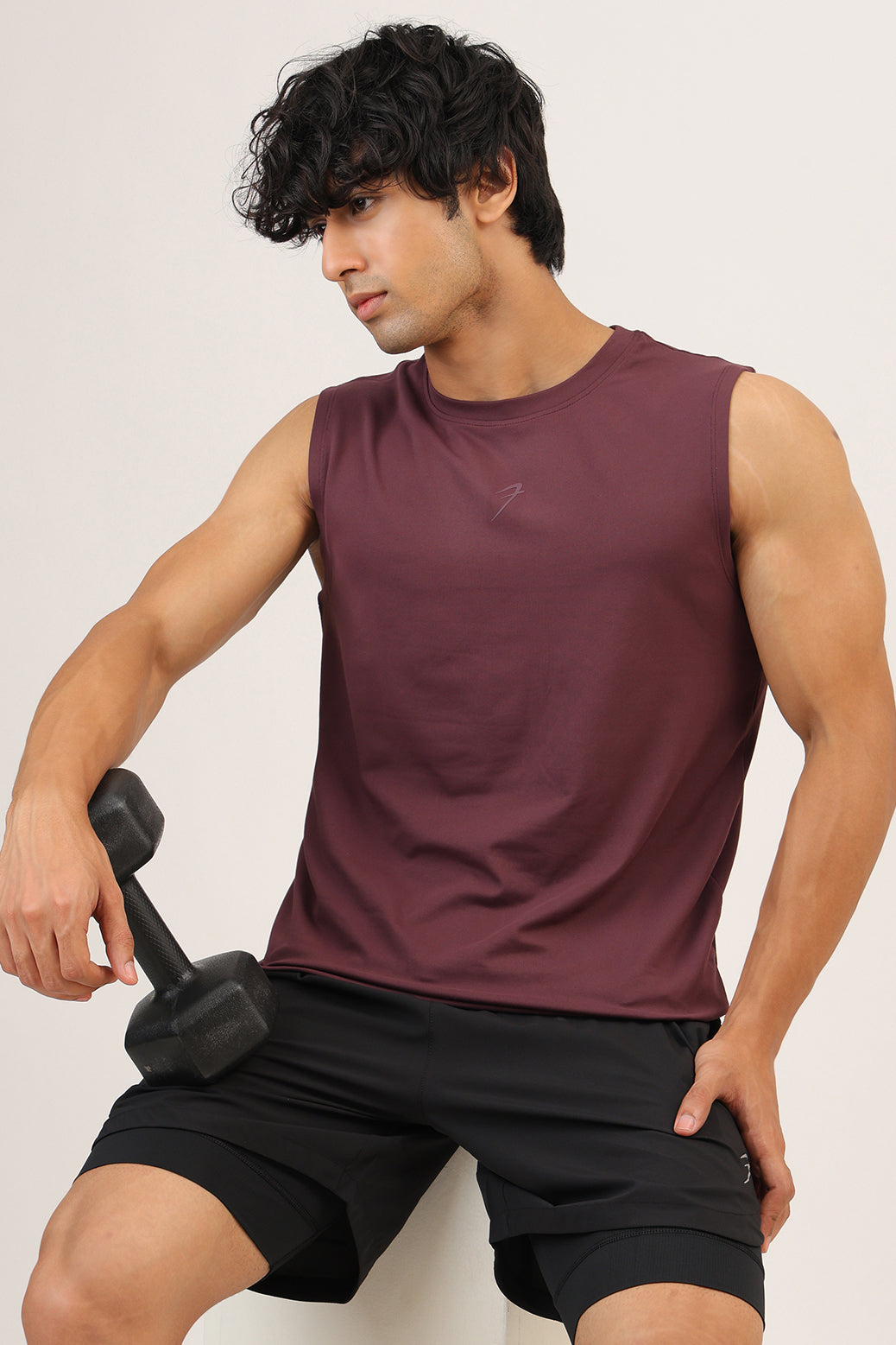 Essential Soft Muscle Tank Wine
