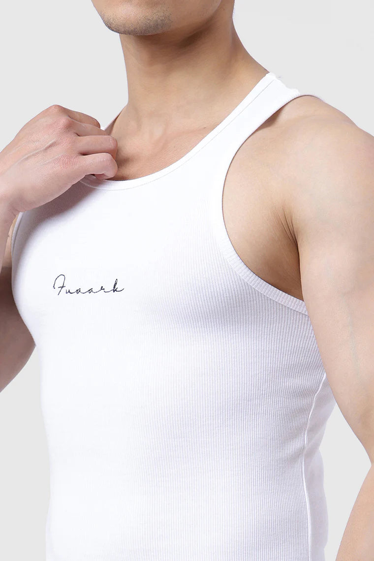Ribbed Tank White