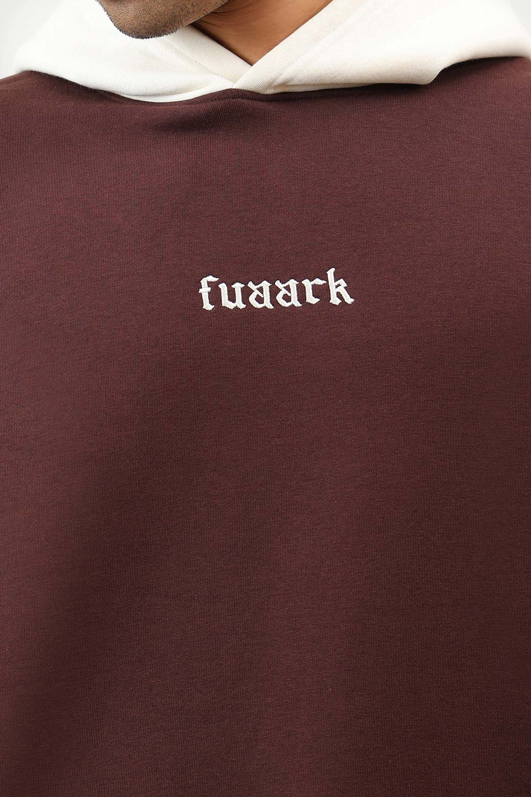 Heavyweight Oversized Hoodie Brown/White