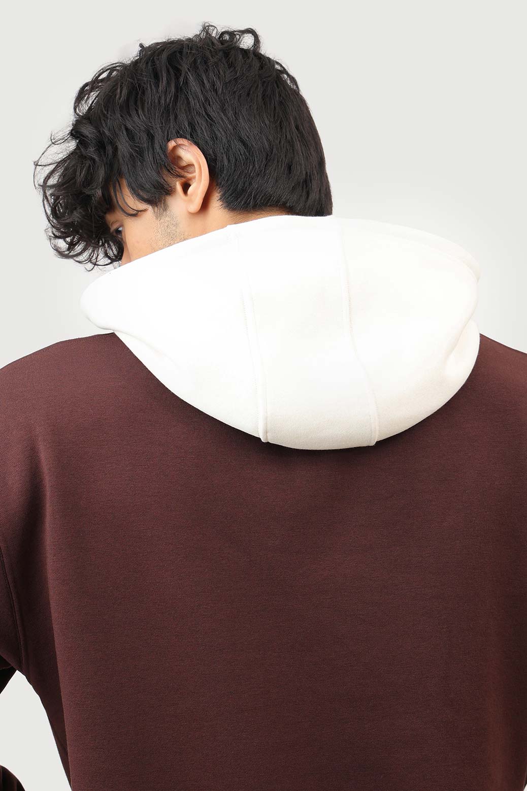 Heavyweight Oversized Hoodie Brown/White